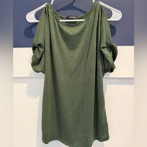 Chic Olive Green Blouse  Size S never worn